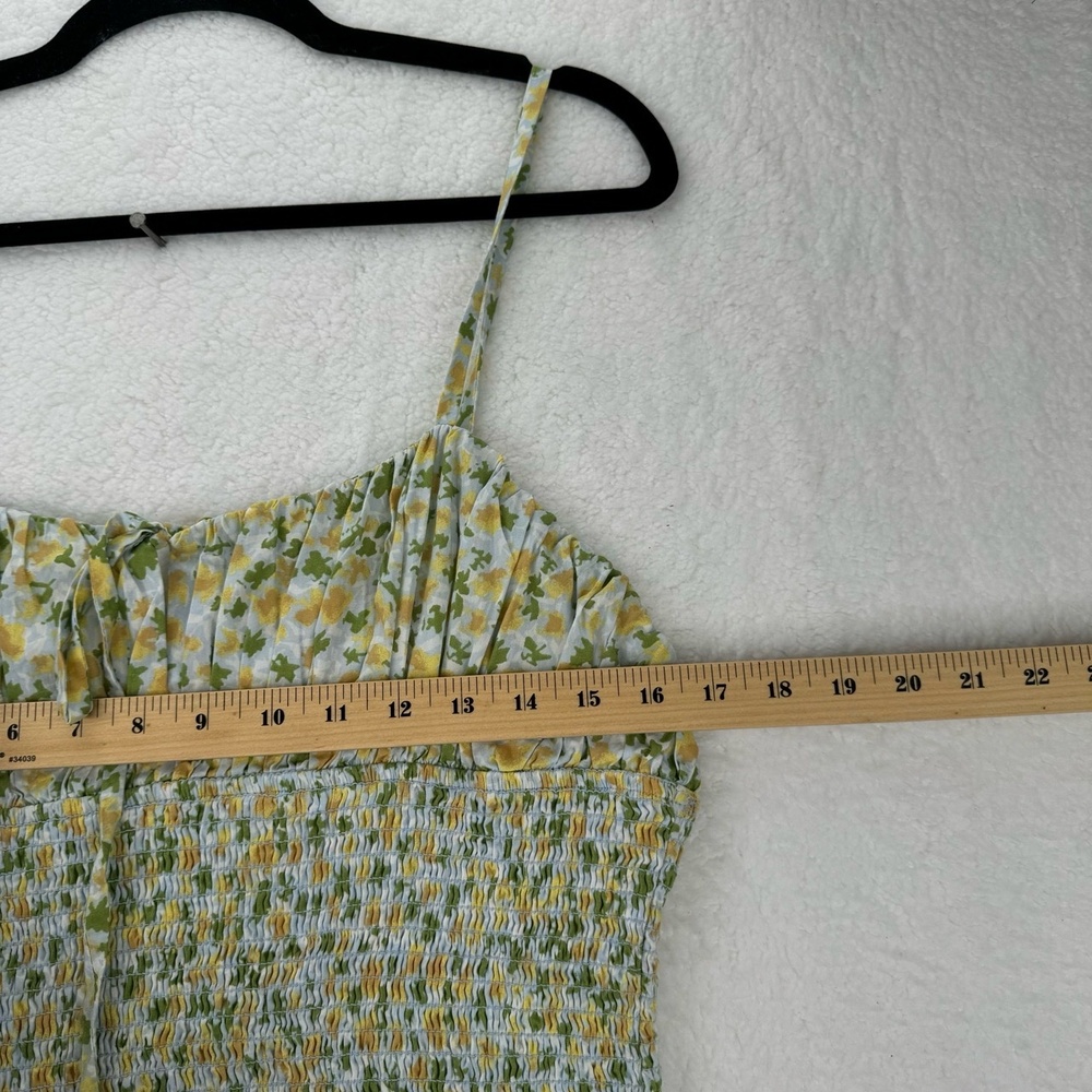 NWT Free People Lavender Daze Dress Greyed Olive Floral Smocked Large - Picture 7 of 14